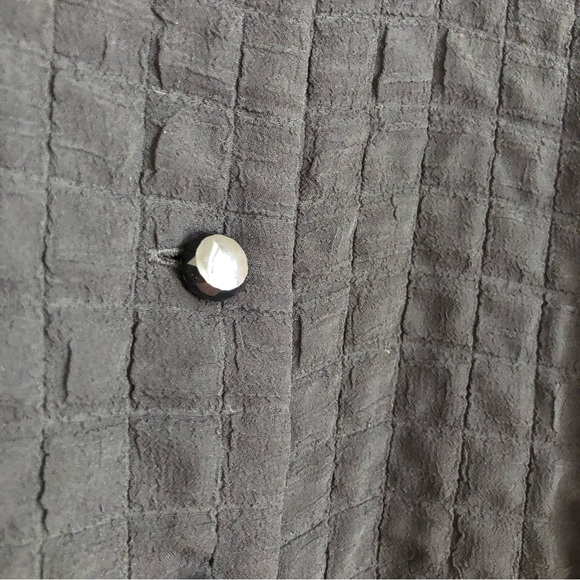 TALBOTS PETITE Black quilted blazer jacket button down cardigan jacket size 12 P - Picture 10 of 11